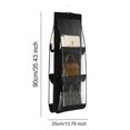 thumbnail image 2 of Organizador de bolso colgante con 6 bolsillos, soporte de almacenamiento de colección de bolsas transparentes (negro), 2 of 6