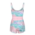 thumbnail image 5 of Conjunto de dobladillo con volantes y bloques de colores con estampado informal para mujer, traje de chaleco con tirantes sexy para el hogar Wmkox8yi bvn440, 5 of 5