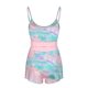 thumbnail image 5 of Conjunto de dobladillo con volantes y bloques de colores con estampado informal para mujer, traje de chaleco con tirantes sexy para el hogar Wmkox8yi bvn441, 5 of 5