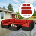 thumbnail image 2 of Outsunny 14Pcs Outdoor Cushion Covers, Patio Cushion Covers, Red, 2 of 10