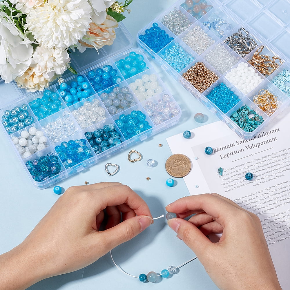 DIY Dangle Earring Making Kits including Acrylic Pearl Glass Beads Seed Beads Gemstone Chip Beads CCB Plastic Bead Frames