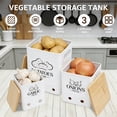 thumbnail image 3 of Grusce 3 Pack Potato and Onion Storage Bin, Stackable Garlic Keeper with Aerating Holes and Lid, Plastic Vegetable Container Box for Pantry Countertop, 3 of 11