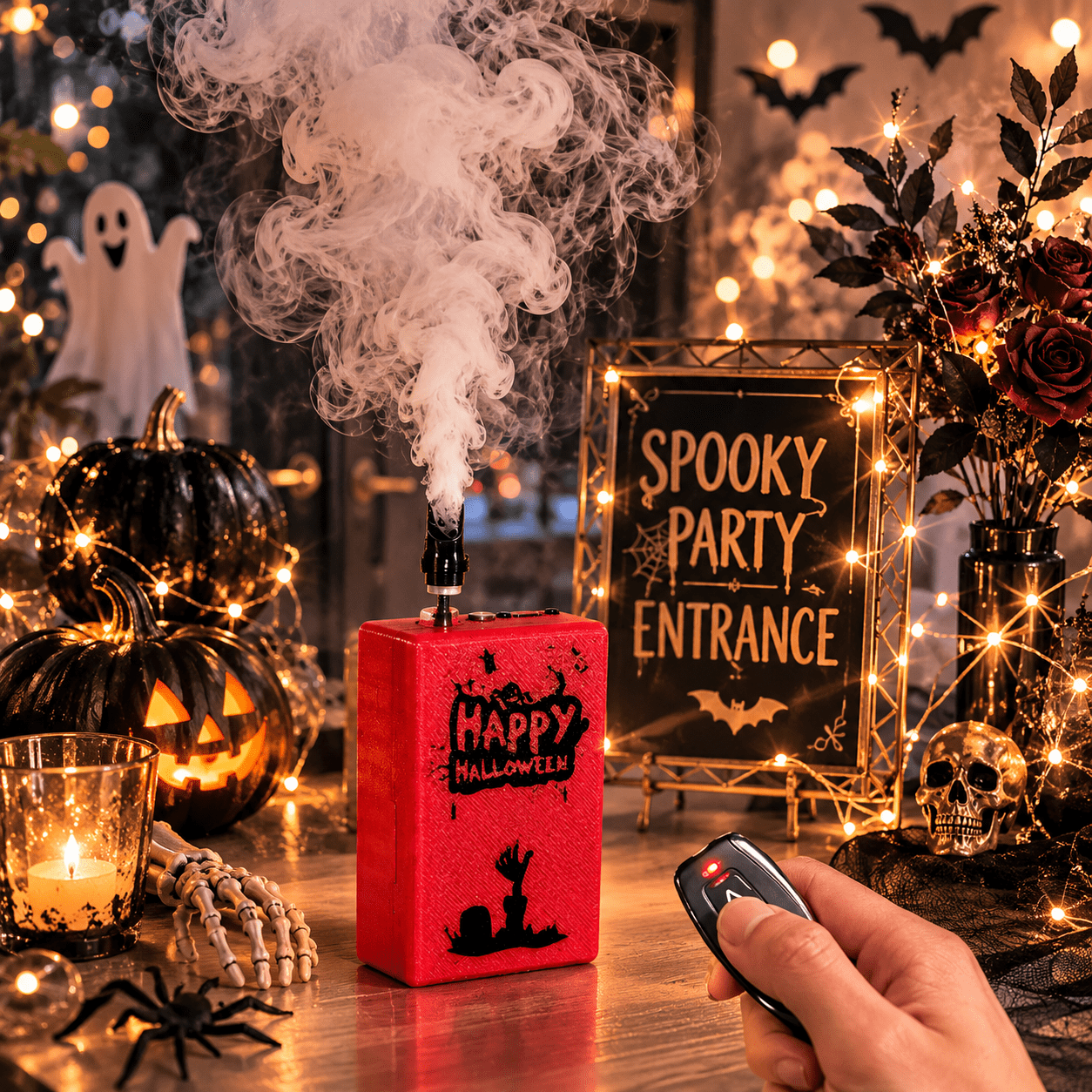 Portable Mini Fog Machine with Remote Control, Rechargeable Handheld Smoke Machine for Halloween, Photography, Cosplay, Parties & Video Effects