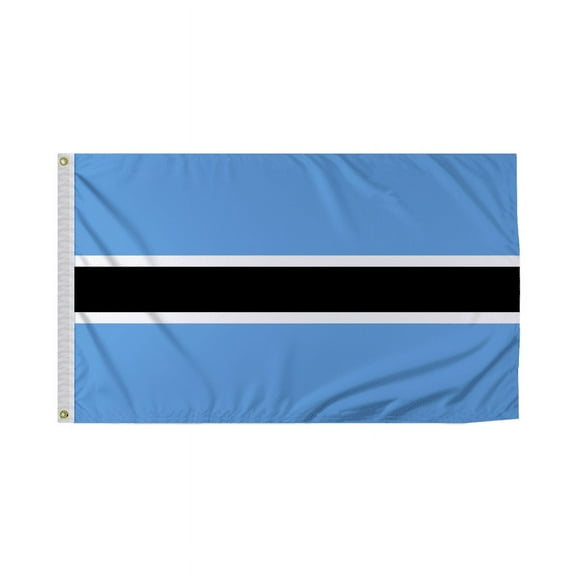 Promopatriot Botswana Country Flag 3x5 Ft Outdoor Nylon Double Stitched Edges Canvas Header Brass Grommets 3'x5' Botswana