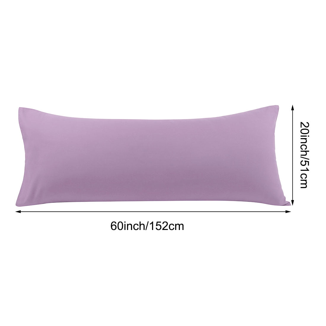 Unique Bargains Microfiber Solid Body Pillow Cover, 20" x 60", Violet
