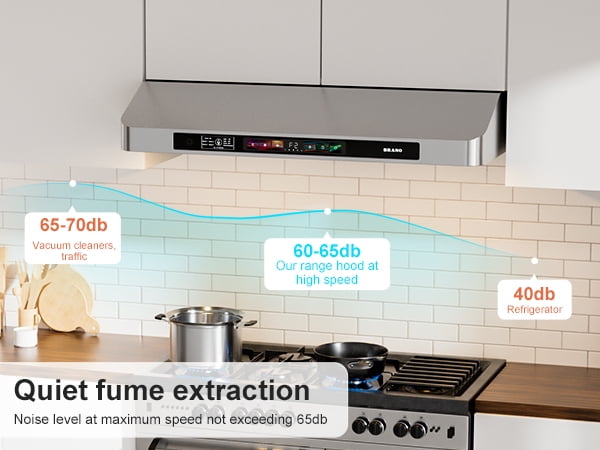 36 inch Range Hood, 900 CFM Powerful Kitchen Vent Hood with Voice/Touch/Gesture Control, Stainless Steel & Tempered Glass