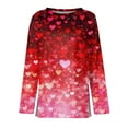 thumbnail image 3 of Inglocry Valentine Shirts for Women Trendy Cute Heart Printed T Shirt Long Sleeve Valentines Gift Crew Neck Shirt Casual Tee Tops Purple L, 3 of 4