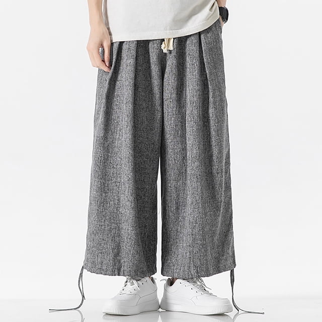 Leggings d'Été Décontractés en Coton et Lin pour Hommes