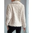 thumbnail image 4 of Jackets for Women Long Sleeve Comfy Warm Button Down Zip Up Stand Collar Plus Size Winter Clothing White L, 4 of 7