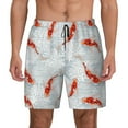 thumbnail image 3 of Uemuo Koi Fish Corals,Spring Summer Pattern Mens Swim Trunks Quick Dry Board Shorts with Mesh Lining, Stretch Beach Shorts Quick Dry No-Chafing Board Shorts-Large, 3 of 9