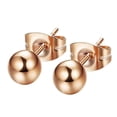 thumbnail image 1 of Pendientes de botón de bola shaofei bañados en Plata 6 mm Oro rosa, 1 of 3
