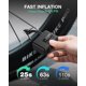 thumbnail image 3 of Mini Bomba Eléctrica para Bicicleta (130 PSI Máx.) con Parada Automática y Pantalla LED, Inflador Portátil de Carga Rápida para Válvulas Presta y Schrader, Ideal para Ruta, MTB y E-Bike, 3 of 7