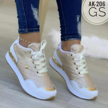 

Fashion Vulcanized Sports Shoes Casual Outdoor Walking Shoes 2022 Breathable Wedge Heel Women Sneakers Shoes Zapatillas Mujer