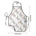 thumbnail image 4 of Naloa 1Pack Adjustable Bib Apron Waterdrop Resistant Cooking Kitchen Aprons for Women Men Chef, Gray Rabbit Print, 4 of 5