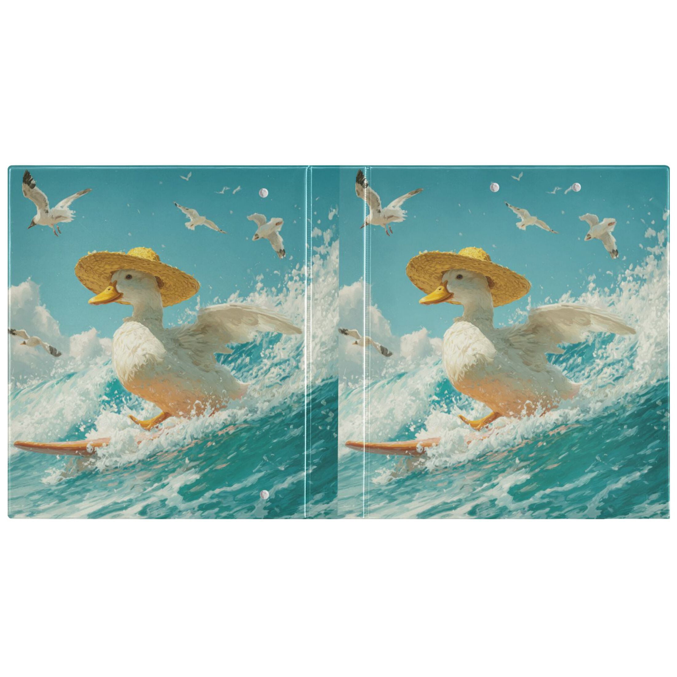 WOBOGO White Duck File Folders Extra Large Capacity to Hold 200 Sheets of Documents Hard Shell Ring Binder for School Home Office