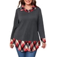 thumbnail image 2 of JustVH Women Christmas Snowman Print Tops Crew Neck Tunic T-Shirt, 2 of 6
