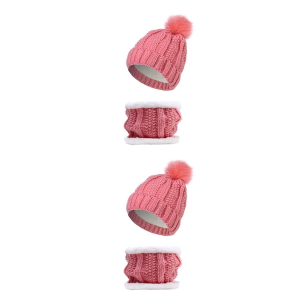 Qarigey Gorro de invierno Gorras térmicas Sombrero Bufanda Cuello de ganchillo Vino rojo Type3 NO3