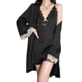 thumbnail image 1 of Conjuntos de pijamas para mujer, bata con camisón sexy sin mangas, camisón de encaje con cuello en V, 1 of 6