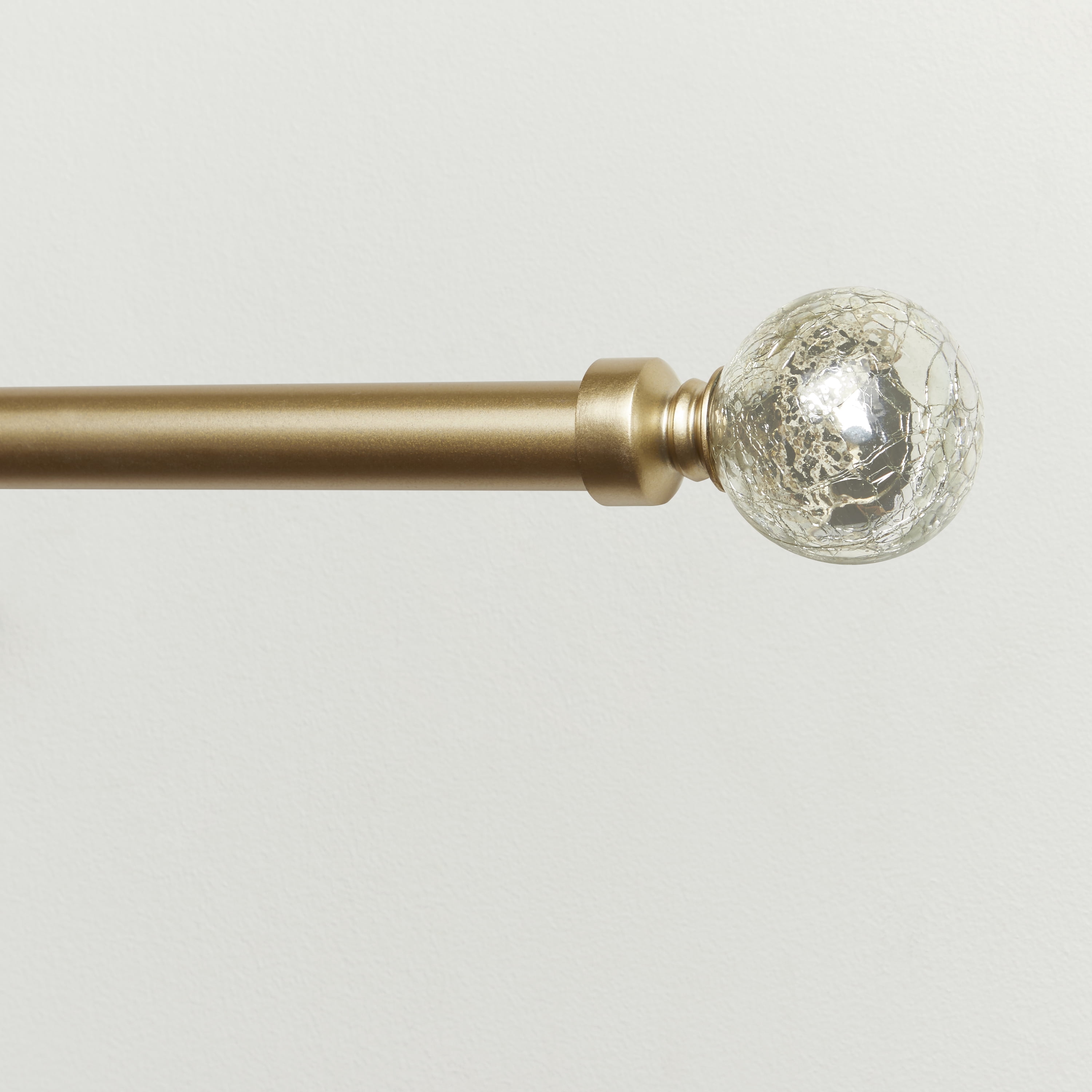 Exclusive Home Silver Aged Sphere 1" Curtain Rod and Coordinating Finial Set, Gold, Adjustable 36"-72"