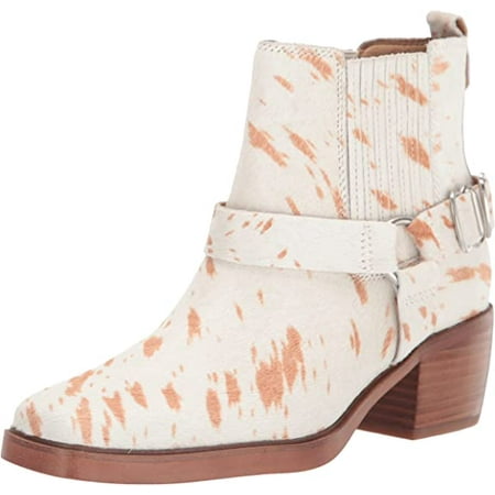 

Sam Edelman Bellamie Natural/Ivory Stacked Heel Squared Toe Western Ankle Boots (Natural/Ivory 10.5)