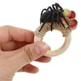 thumbnail image 3 of OUNONA Unique Halloween Spider Napkin Rings for Dining Table Decor Crafted with Wood Twine Plastic and Red Color, 3 of 8