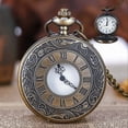 thumbnail image 1 of Vintage Pocket Watch For Men Women Roman Numerals Quartz Black Pocket Watches With Chain, 1 of 8