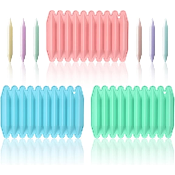 3 Pcs Crayon Craft Molds, 10 Cavity Food Grade Silicone Non-Stick Wax and Chocolate Molds for DIY Art Projects