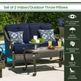 thumbnail image 3 of Hanover Medallion Indoor/Outdoor Throw Pillow, Decorative, Set of 2, Navy - HANTPMED-NVY-2, 3 of 5