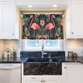 thumbnail image 5 of Yayeee Kitchen Curtains Tier Pair Light Filtering 27"x36" Rod Pocket Short Cafe Window Panel, Red Flamingo Pattern, 5 of 7