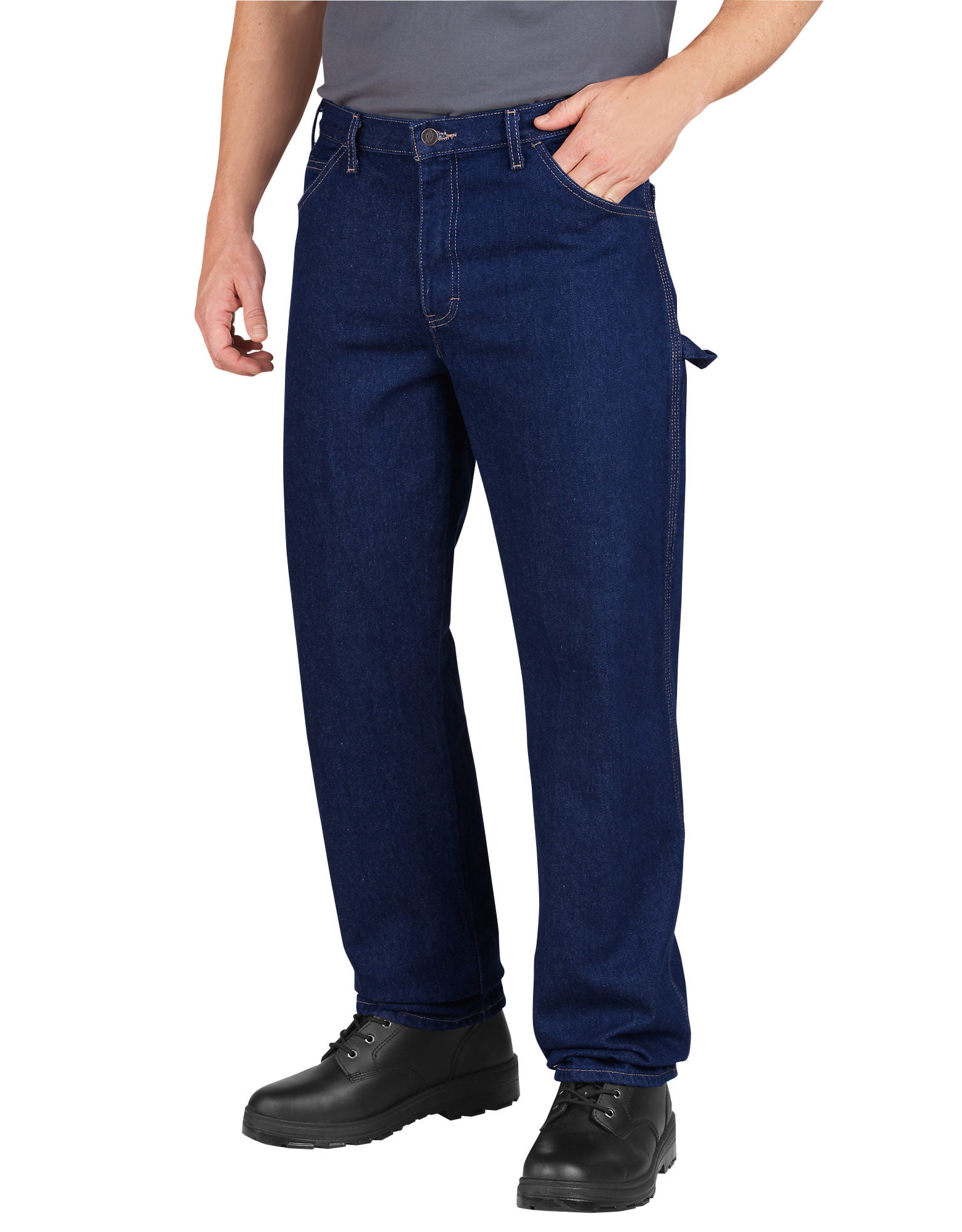Dickies Mens Industrial Carpenter Denim Jeans, 48W x 30L, Rinsed Indigo ...