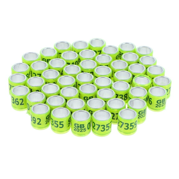 AURARMLET 10Pcs Light Green Pigeon Bands Durable Foreign Pigeon Rings for Easy Identification and Management