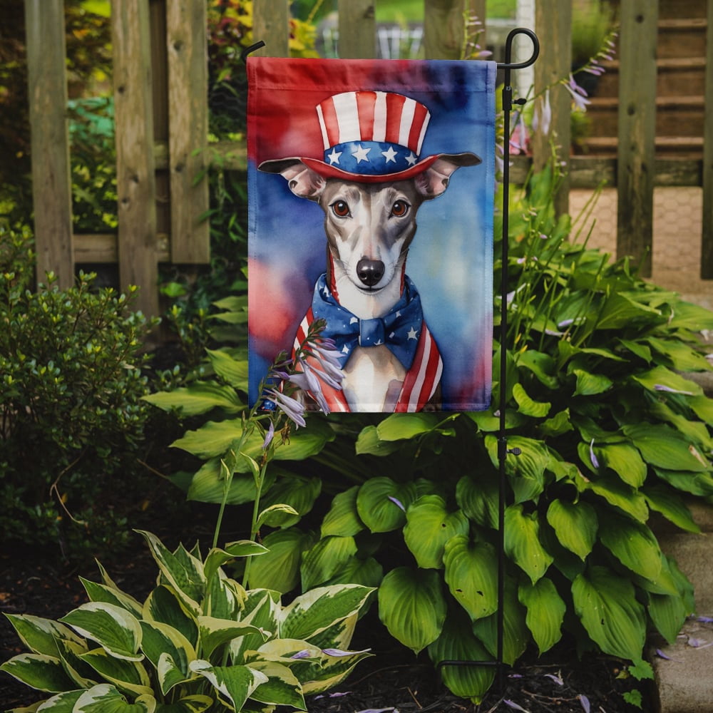 Whippet Patriotic Garden Flag 11.25 in x 15.5 in