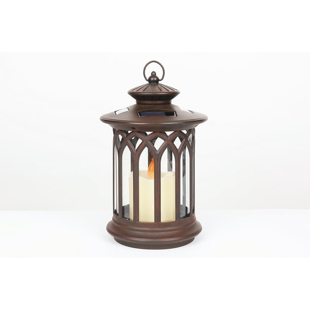 Round Lantern with Candle Solar Light
