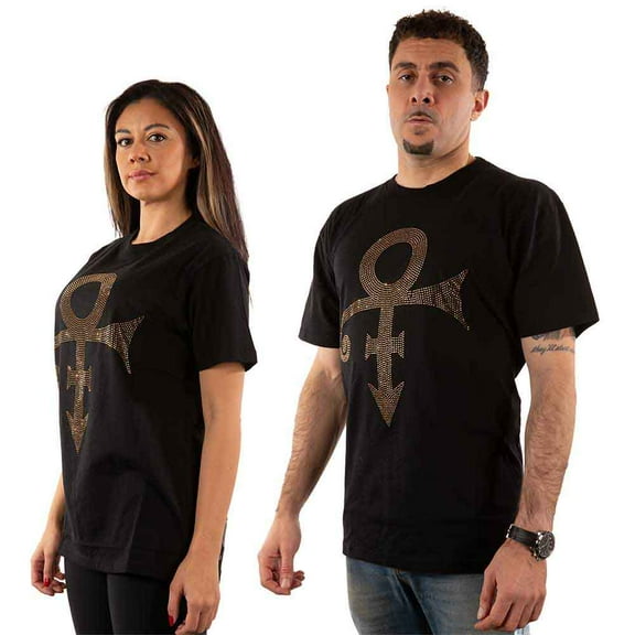 Prince Unisex T-Shirt Gold Symbol (Diamante) (XX-Large)