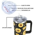 thumbnail image 6 of Sunflower Tumbler 40 Oz, Flower Sunflower Cup Water Bottle, Double Vacuum Leak Proof Coffee Travel Mug, Pioneer Women Tumbler, Sunflower Gifts for Women Mom Her, Sunflower Office Supplies Decor Stuff, 6 of 6