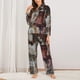 thumbnail image 2 of Balery Vintage Collage Girl Butterfly Conjunto de Pijama con Estampado para Mujer, Conjunto de Dos Piezas con Manga Larga, Ropa de Dormir Suave con Bolsillos, Pijamas Cómodos-Large, 2 of 7