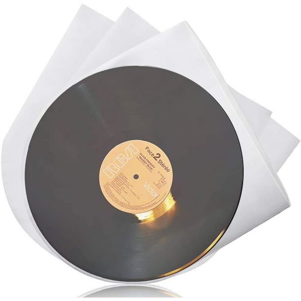100 LP Vinyl Record Inner Sleeves Heavy Stock Ivory White Paper