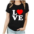 thumbnail image 2 of Goodtrade8 Womens Shirts Valentines Day Plus Size Short Sleeve Girls Valentine Crew Neck Love Printed Heart Casual Womens Tshirts, 2 of 6