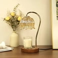 thumbnail image 1 of Lámpara calentadora de velas SupBri con diseño de flor regulable, color dorado, con temporizador, 1 of 6