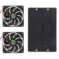 thumbnail image 1 of Greenhouse Solar Powered Fan, 12V 2A Prevent Short Circuit Solar Panel Powered Dual Fan Waterproof  For RV Car, 1 of 8