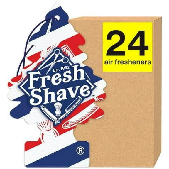 LITTLE TREES Air Fresheners Car Air Freshener. Hanging Tree Provides Long Lasting Scent for Auto or Home. Fresh Shave, 24 Air Fresheners