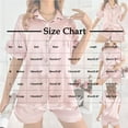 thumbnail image 3 of Lopecy-Sta Women Sleepwear Pajamas Set Mother's Daygifts Silk Pajamas for Women Silky Short Sleeve Pj Set Satin Button Down Pjs Lace Trim Shorts Pajamas Set, 3 of 6