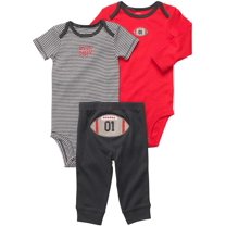 Carter's 3 Pc Turn Me Around Set Boys red and grey football 9 Months