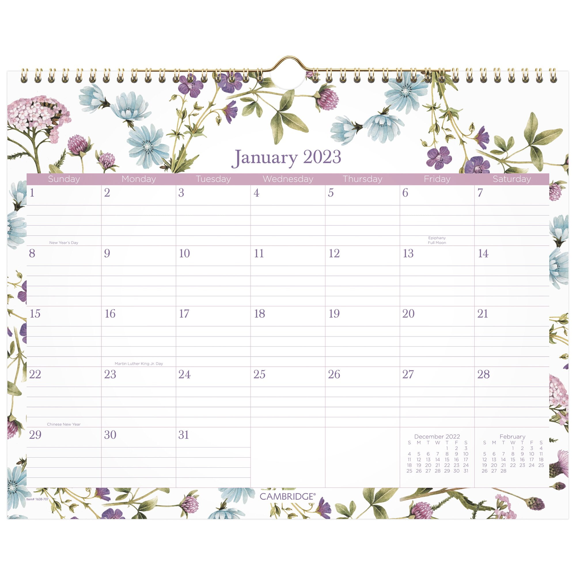 Cambridge Summer Garden 2023 Monthly Wall Calendar Medium 15 x 12 - Wall