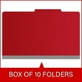 thumbnail image 2 of 25 Pt. Pressboard Classification Folders, 2/5 Cut ROC Top Tab, Legal Size, 2 Dividers, Red (Box of 10), 2 of 8