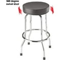 thumbnail image 6 of Torin Swivel Bar Stool: Padded Garage/Shop Seat with Chrome Plated Legs, Black, 28.74" Tall, 18.5" Diameter, 6 of 10