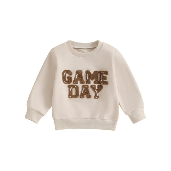 Bagilaanoe Toddler Baby Girl Boy Casual Sweatshirt Long Sleeve Letter Embroidery Pullover 6M 12M 18M 24M 3T Kids Fall Loose Tee Tops