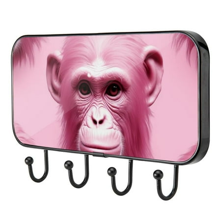 

Pink Monkey Gorilla Self Adhesive Towel Coat Wood Iron Hooks for Home Keys Door Outdoor Home Improvement Utility Hook