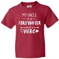thumbnail image 3 of Inktastic My Uncle is a Firefighter and a Hero Youth T-Shirt, 3 of 5