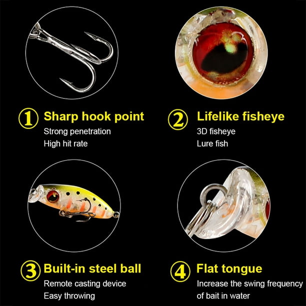 Ourlova 4.3cm/2.5g Fishing Lures Slow Sinking Long Casting Fake Bait  Fishing Gear Accessories For Saltwater Freshwater